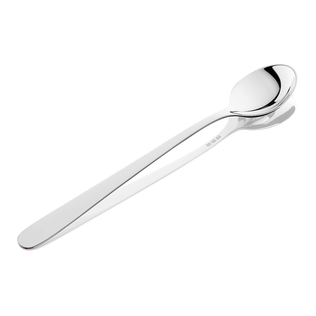 Sterling Silver Long Handle Baby Spoon - Safe & Durable Infant Feeding Utensil for Toddlers - Perfect for First Foods, Baby Led Weaning & Travel