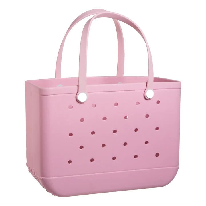 Waterproof Large Rubber Beach Tote Bag - Durable, Washable & Tip-Proof Open Tote for Beach, Pool, Boat & Sports | Perfect for Summer Outings, Travel & Outdoor Activities