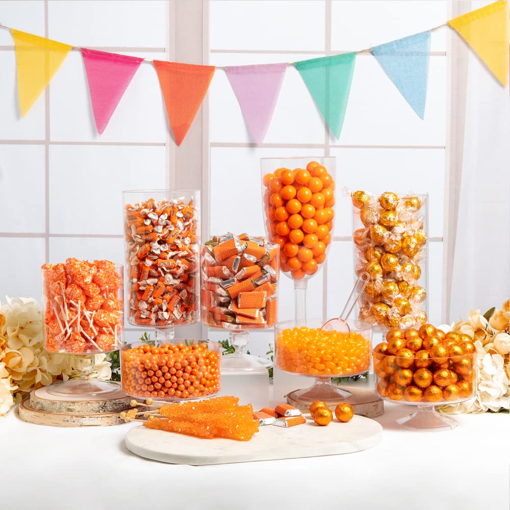 Orange Candy Buffet Supplies - 15 lbs Bulk Candy for Parties, Weddings, Baby Showers & Events - Sweet Treats for Dessert Tables & Buffet Displays
