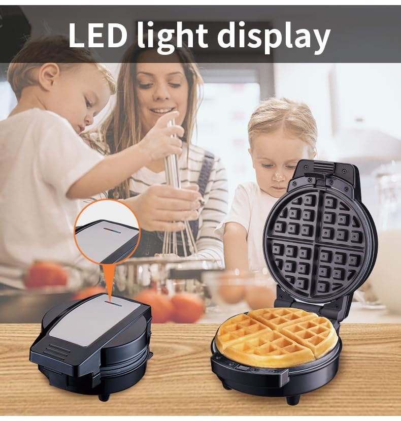 3-in-1 Electric Donut Maker & Waffle Sandwich Machine with Interchangeable Non-Stick Plates - Perfect for Breakfast, Snacks, and Desserts | Cartoon Design for Kids & Family Fun | Compact & Detachable Toaster for Home, Office, or Party Use