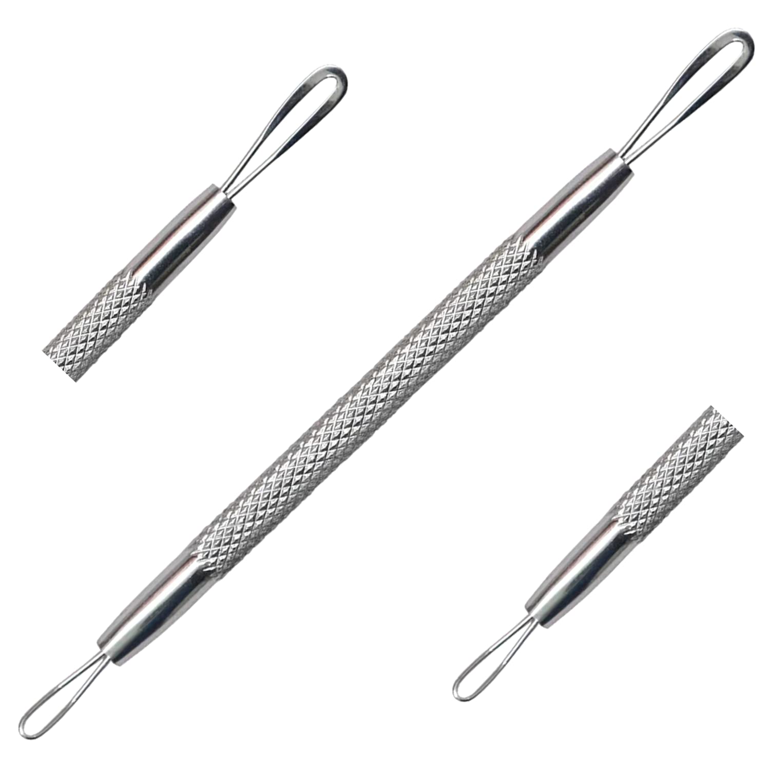 Professional Stainless Steel Blackhead & Whitehead Remover Tool - Double-Sided Pimple Popper for Acne, Blemish & Comedone Extraction - Non-Slip Grip for Safe Skincare - Perfect for Home Facial Care & Teen Acne Treatment