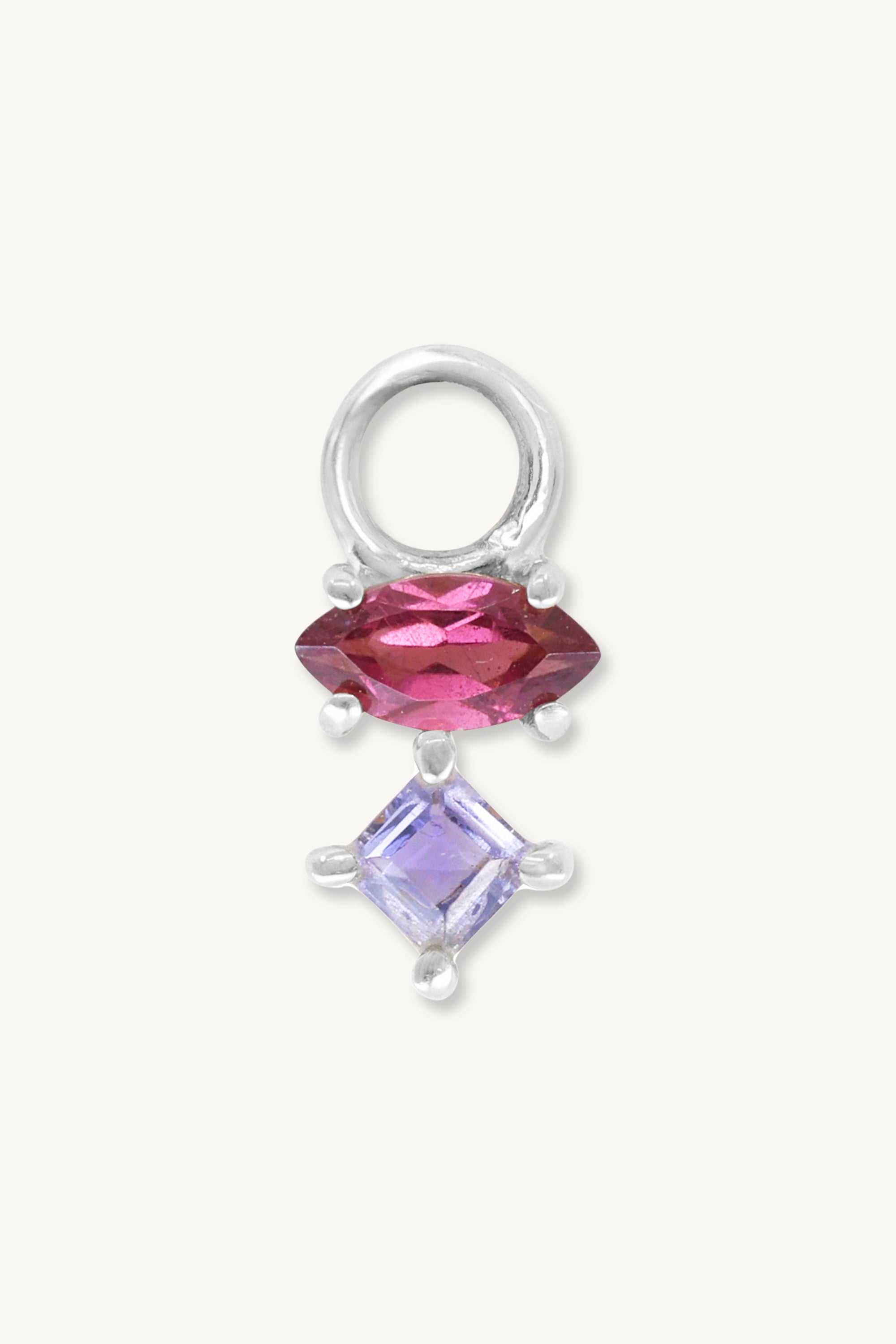 Astrid Marquise Rhodolite Silver Charm Pendant Necklace - Elegant Jewelry Gift for Women, Perfect for Parties & Special Occasions