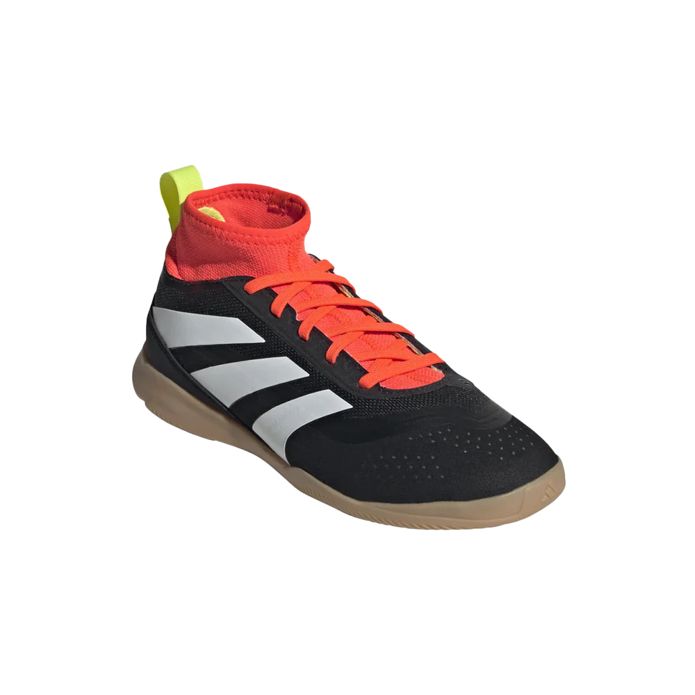 Adidas Predator League Junior Indoor Football Shoes - Black/White/Solar Red - Kids Soccer Cleats for Indoor Training & Matches