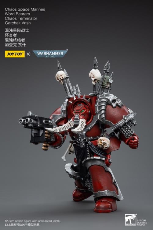 Warhammer 40k Chaos Space Marines Word Bearers Chaos Terminator Garchak Vash 1/18 Scale Miniature - Dark Sci-Fi Wargaming Figure for Tabletop Battles & Collectors