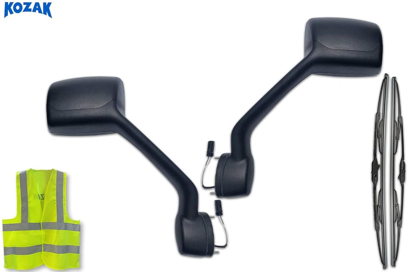 Kozak BLACK Finish Hood Mirrors Pair - Left Driver & Right Passenger Side for Peterbilt 587 Trucks | Includes 2x 22