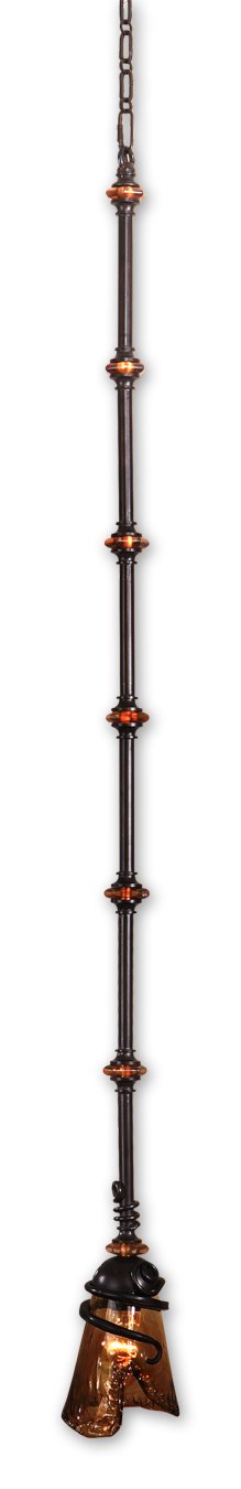 4.75 Inch Black and Amber Cone Shaped Pendant Light Fixture - Vintage Industrial Ceiling Lamp for Dining Room, Kitchen Island, or Bedroom Lighting