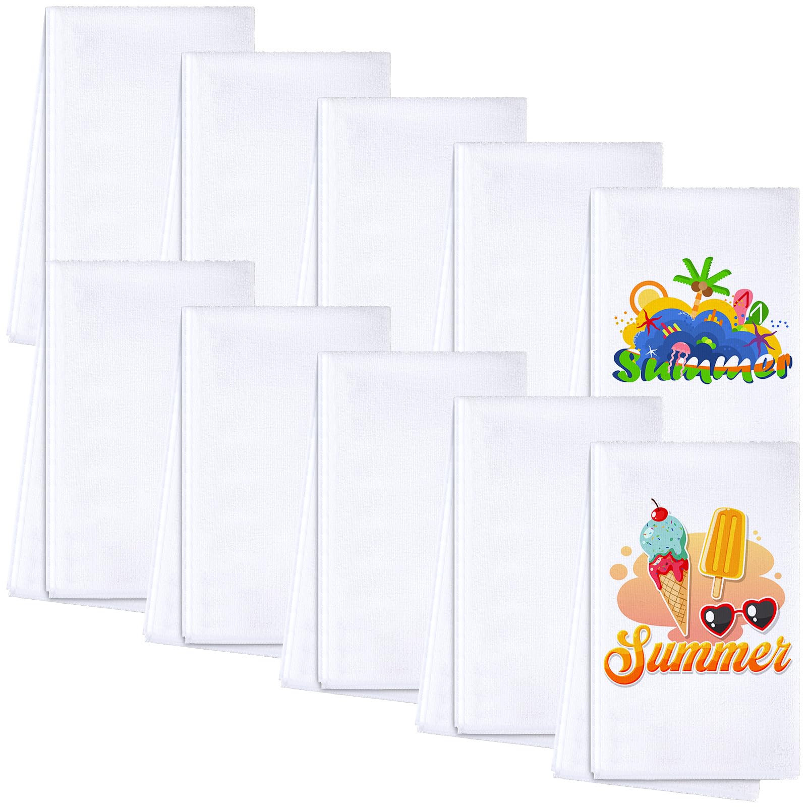 Premium Sublimation Dish Towels - Super Absorbent, Multipurpose Kitchen & Bathroom Towels - DIY Blank Dishcloths for Home Use (16