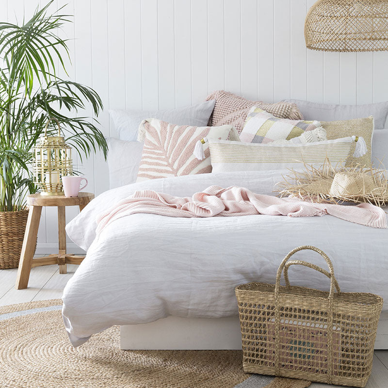100% Pure Linen Ivory White Quilt Cover Set - Super King Size (200x220cm) | Luxury Bedding for Master Bedroom & Guest Room | Breathable & Soft for All Seasons