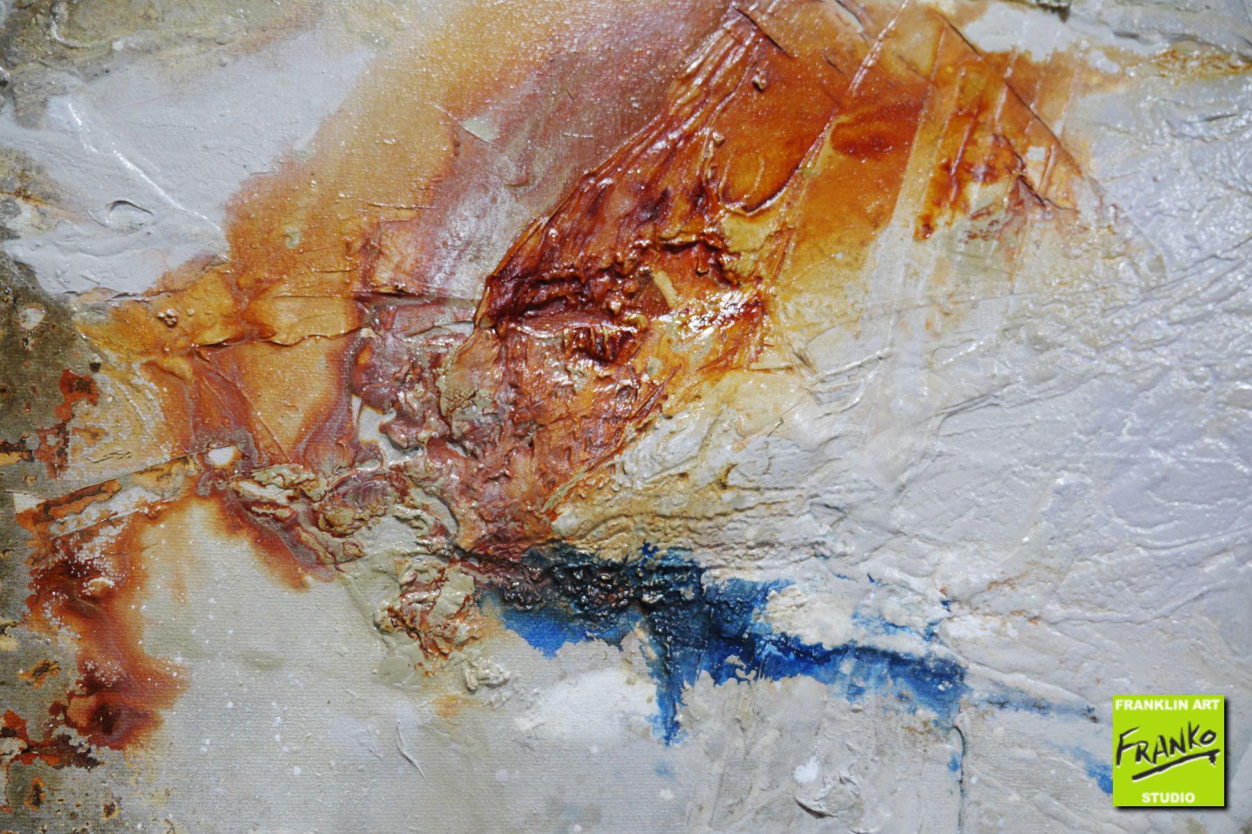 Rustic Outback 240cm x 100cm Brown Blue Textured Abstract Canvas Wall Art - Perfect for Living Room, Bedroom & Office Decor