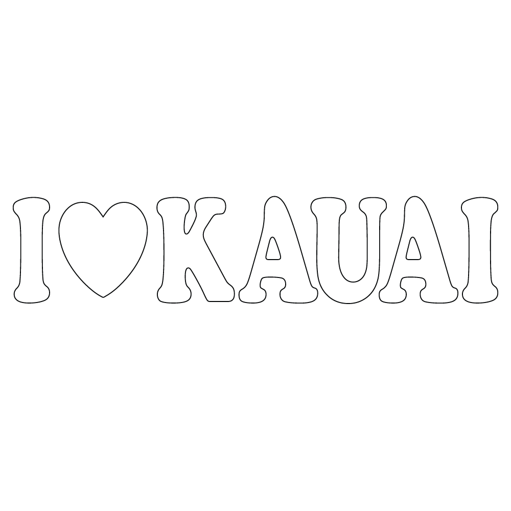 I Luv Kauai Sticker - 2.8 x 5.3 Inch Waterproof Vinyl Decal - Perfect for Laptops, Water Bottles & Travel Gear - Hawaii Island Themed Decorative Sticker