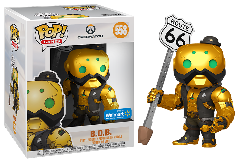 Overwatch 6-Inch Gold B.O.B Action Figure - Walmart Exclusive Collectible for Gaming Fans & Display