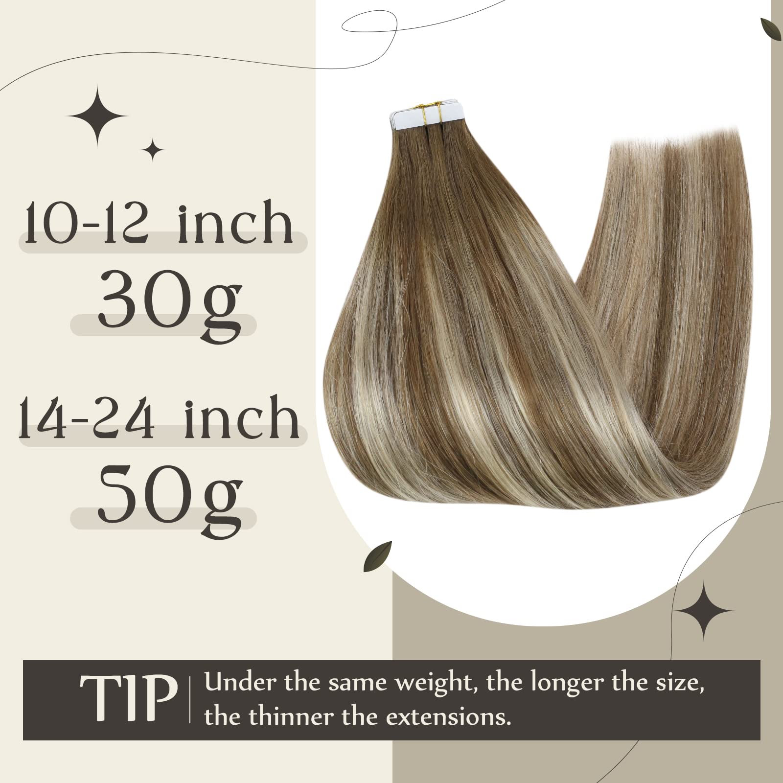 Premium Tape in Hair Extensions 100% Human Hair - Seamless Blending for Length & Volume | Perfect for Weddings, Parties & Everyday Styling
