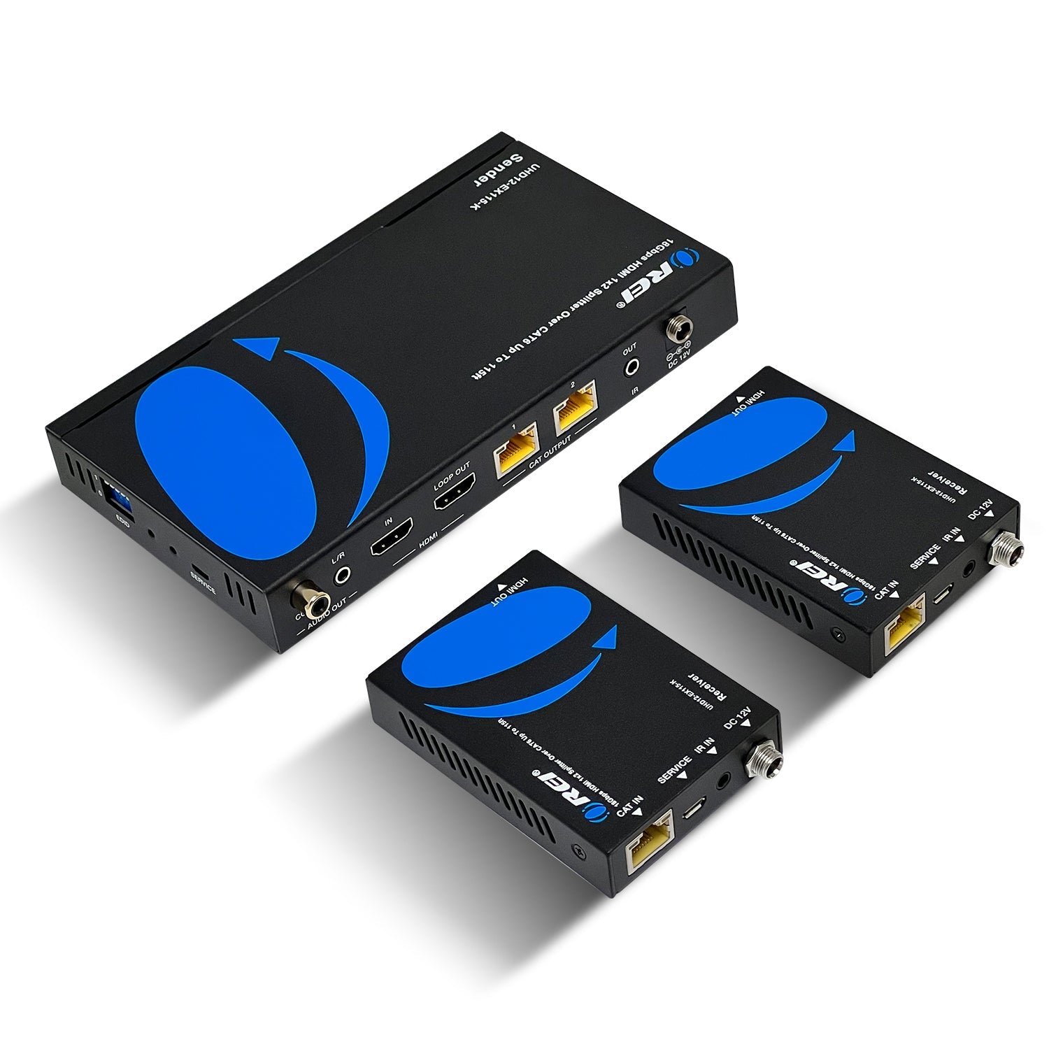 4K Ultra HD 1x2 HDMI Splitter Extender Over CAT6/7 Cable Up to 115 Feet - EDID Support (UHD12 EX115 K) - Perfect for Home Theater & Multi-Room Video Distribution