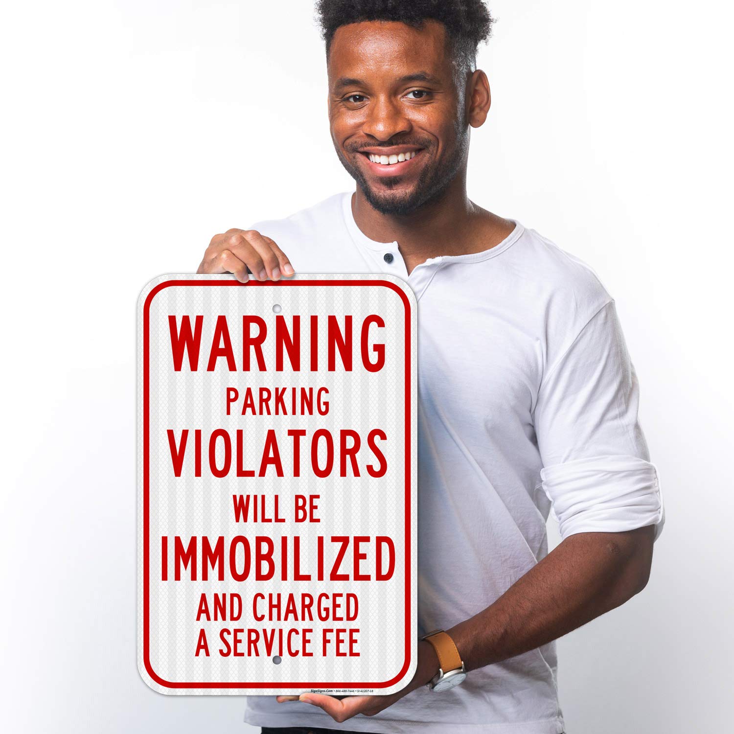 12x18 Inches Parking Violators Warning Sign - 3M EGP Reflective Aluminum, Fade Resistant - Easy Mounting for Indoor & Outdoor Use - Made in USA | Perfect for Parking Lots, Garages & Private Property Security