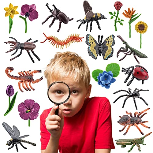 5 Pcs Realistic Fake Bug Figures - Random Insect Toys for Kids Early Learning, Educational Party Favors, Halloween Decor & Cognitive Play - Perfect for Themed Parties, Science Projects & Pretend Play