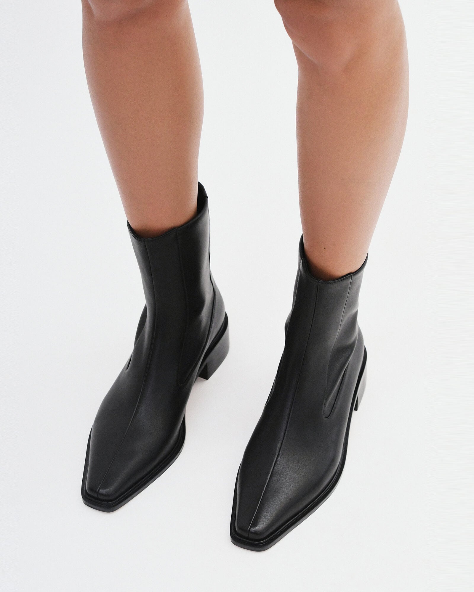 OLYMPIA Women's Flat Ankle Boots - Black Leather Chelsea Boots for Women - Comfortable Casual & Work Shoes for Everyday Wear, Office, and Walking