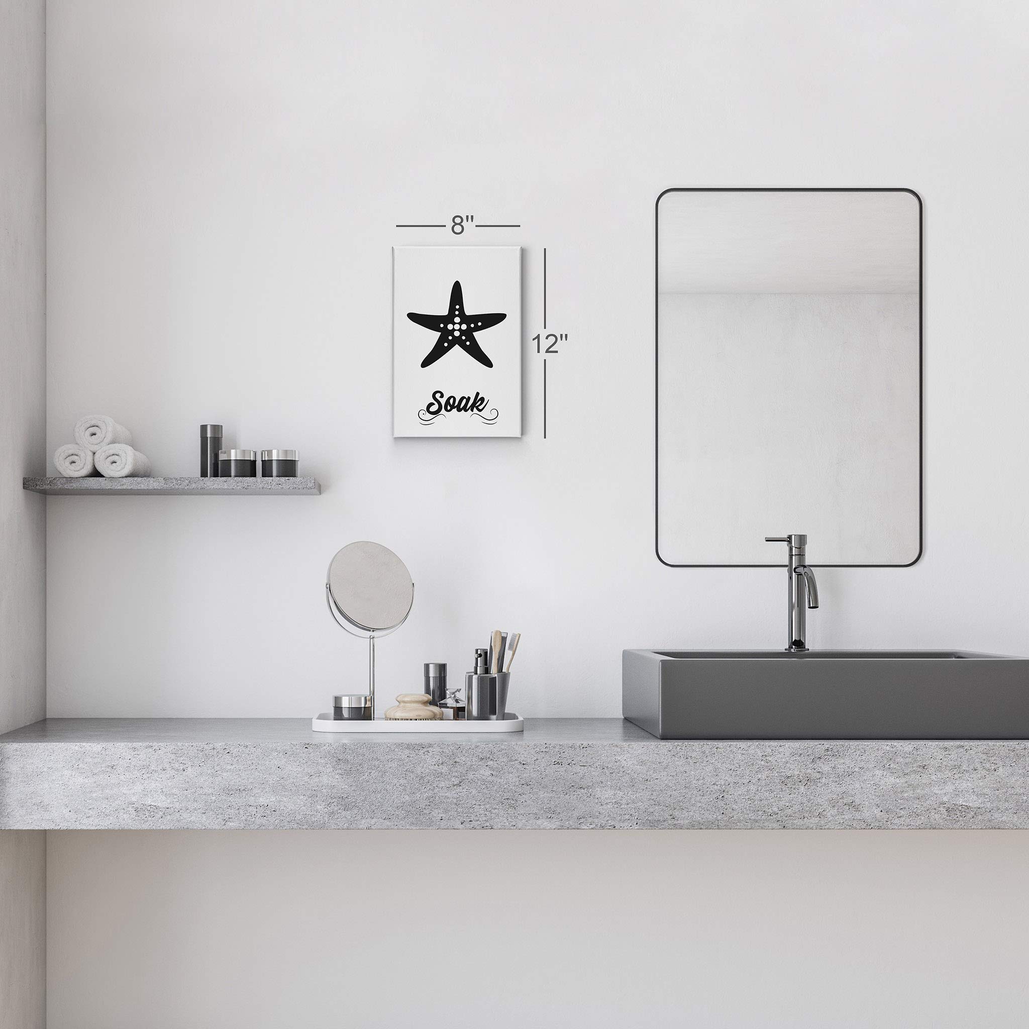 Starfish Nautical Canvas Print - Bathroom Wall Decor for Coastal Homes