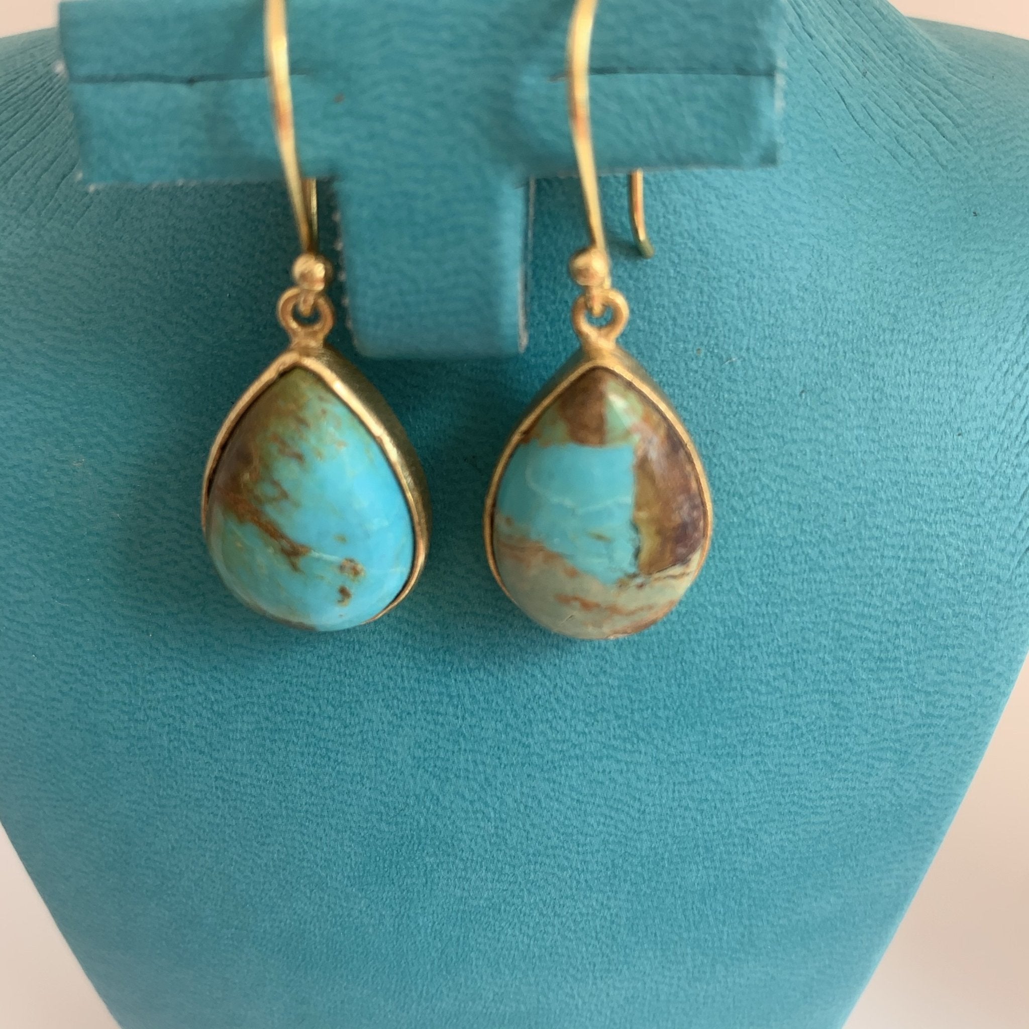 Turquoise Sleeping Beauty Gemstone Designer Earrings – Handmade Jewelry for Women, Boho Chic Accessories for Parties & Special Occasions