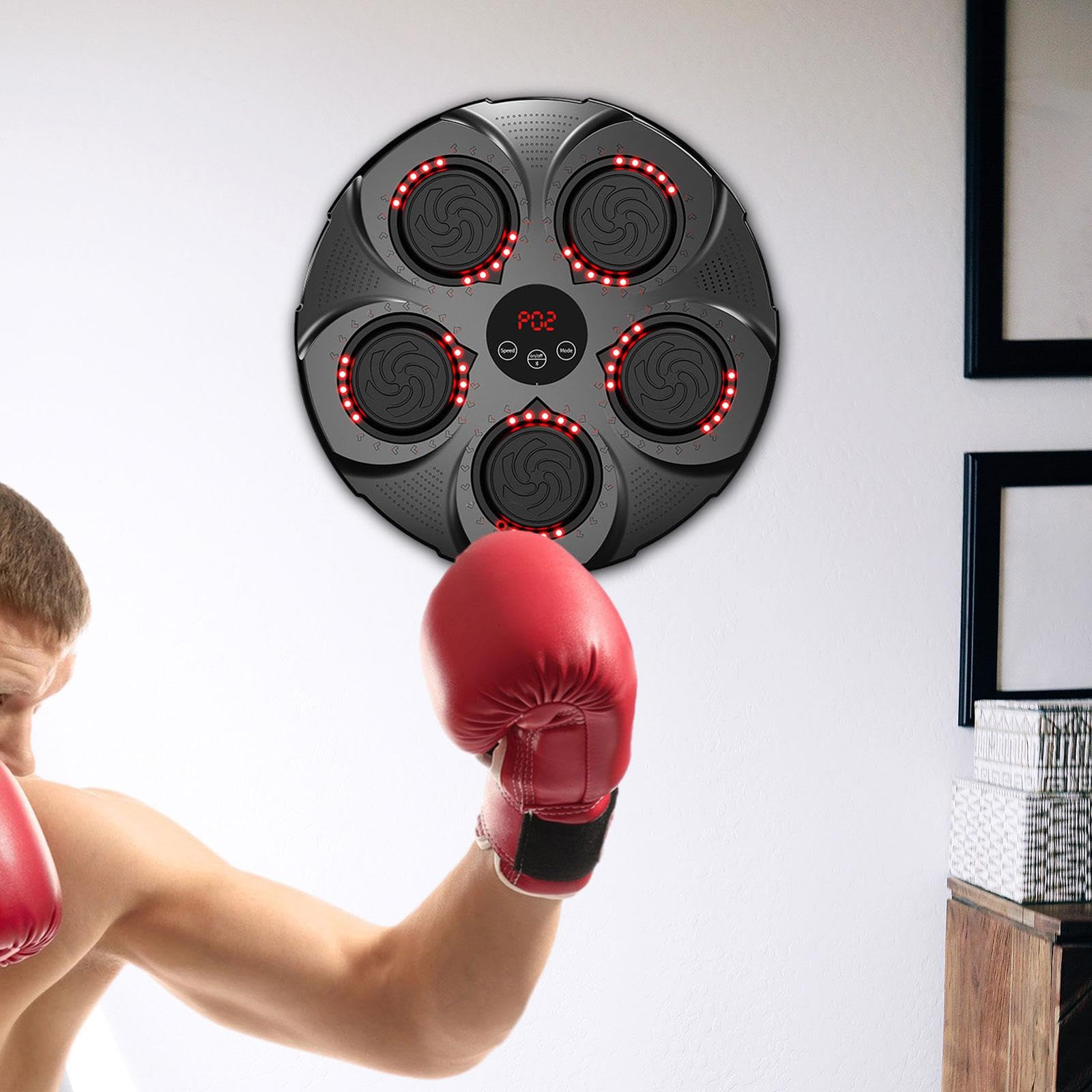 Smart Music Boxing Machine - Electronic Wall Mounted Punching Bag with Force Sensor for Speed Training | Home Gym Equipment for Boxing & Fitness Enthusiasts | Perfect for Boxing Practice, Stress Relief & Cardio Workouts