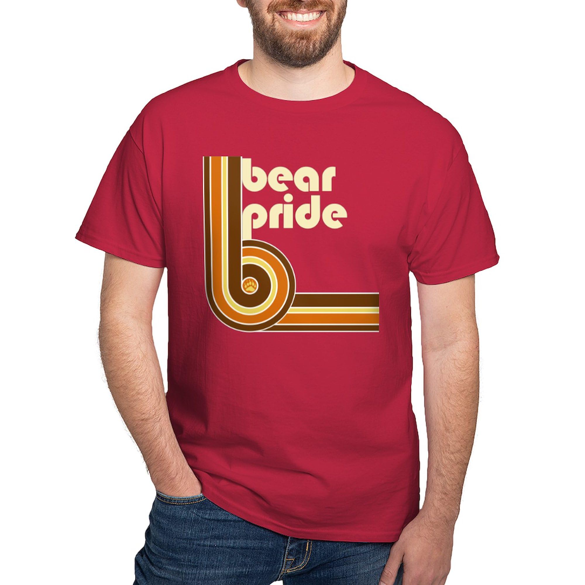 Retro Bear Pride Dark T-Shirt for Men - 100% Cotton Classic Graphic Tee - Casual Wear, Pride Events & LGBTQ+ Support