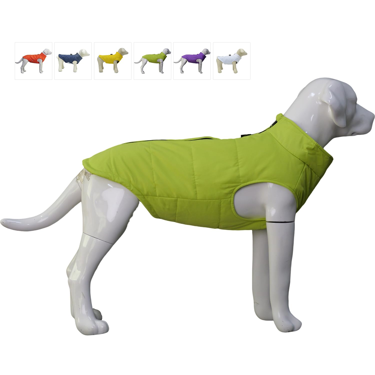 Waterproof Ultra Warm Dog Winter Vest with Cotton Lining - Windproof Zippered Jacket for Small, Medium & Large Dogs | Breathable Soft Dog Coat in Green XXXL | Perfect for Cold Weather Walks & Outdoor Adventures