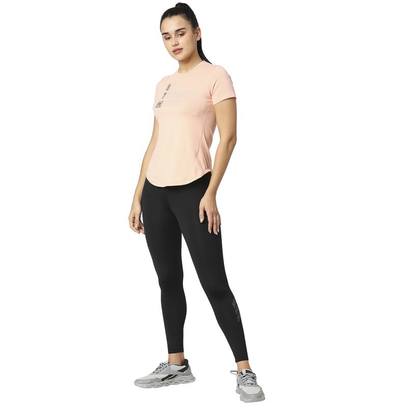 LAASA Women's Curved Hem Gym T-Shirt - Soft Breathable Workout Top for Yoga, Running & Fitness - Trendy Printed Athletic Tee for Active Lifestyles