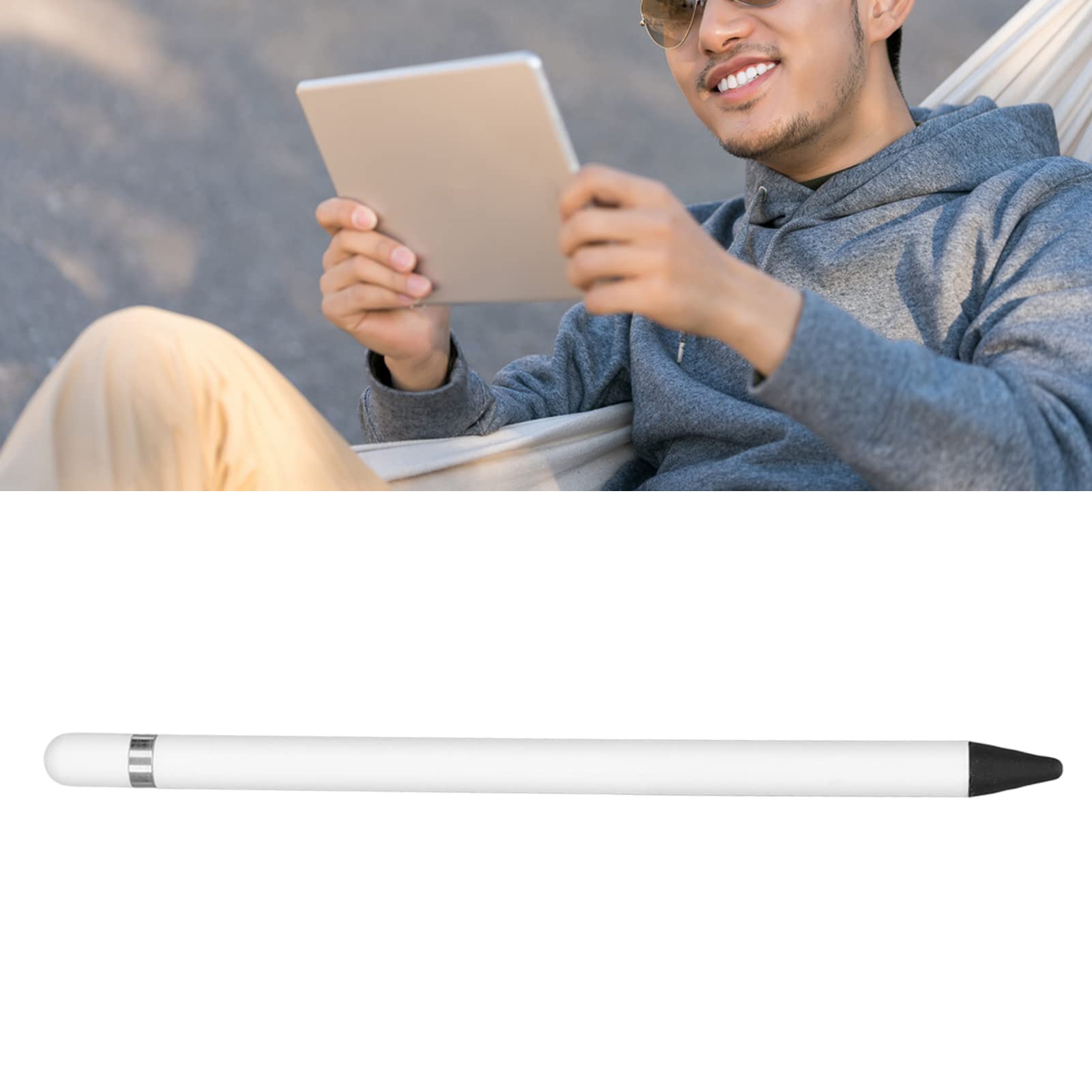 High Sensitivity Capacitive Stylus Pen for Touch Screens - Smooth Writing Tablet Stylus Compatible with iOS & Android Devices (No Charging Needed, White) - Perfect for Note-Taking, Drawing & Digital Signatures