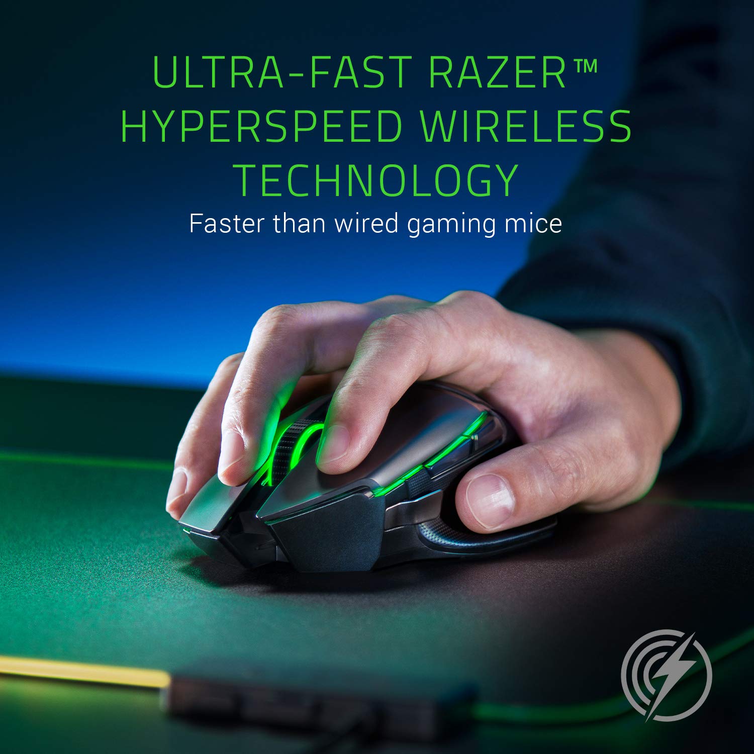 Razer Basilisk Ultimate HyperSpeed Wireless Gaming Mouse with Grip Tape - Ergonomic RGB Gaming Mouse for PC, Mac - Perfect for FPS, MOBA & Esports Gaming