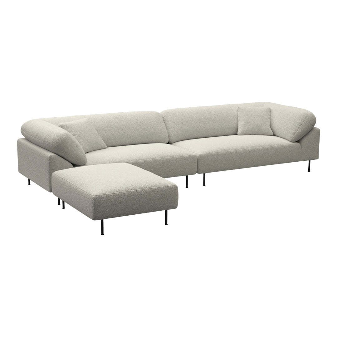 Modern Collar Pre-Configured Sectional Sofa Set with 3-Piece Setup - Perfect for Living Room, Family Room & Home Theater Seating