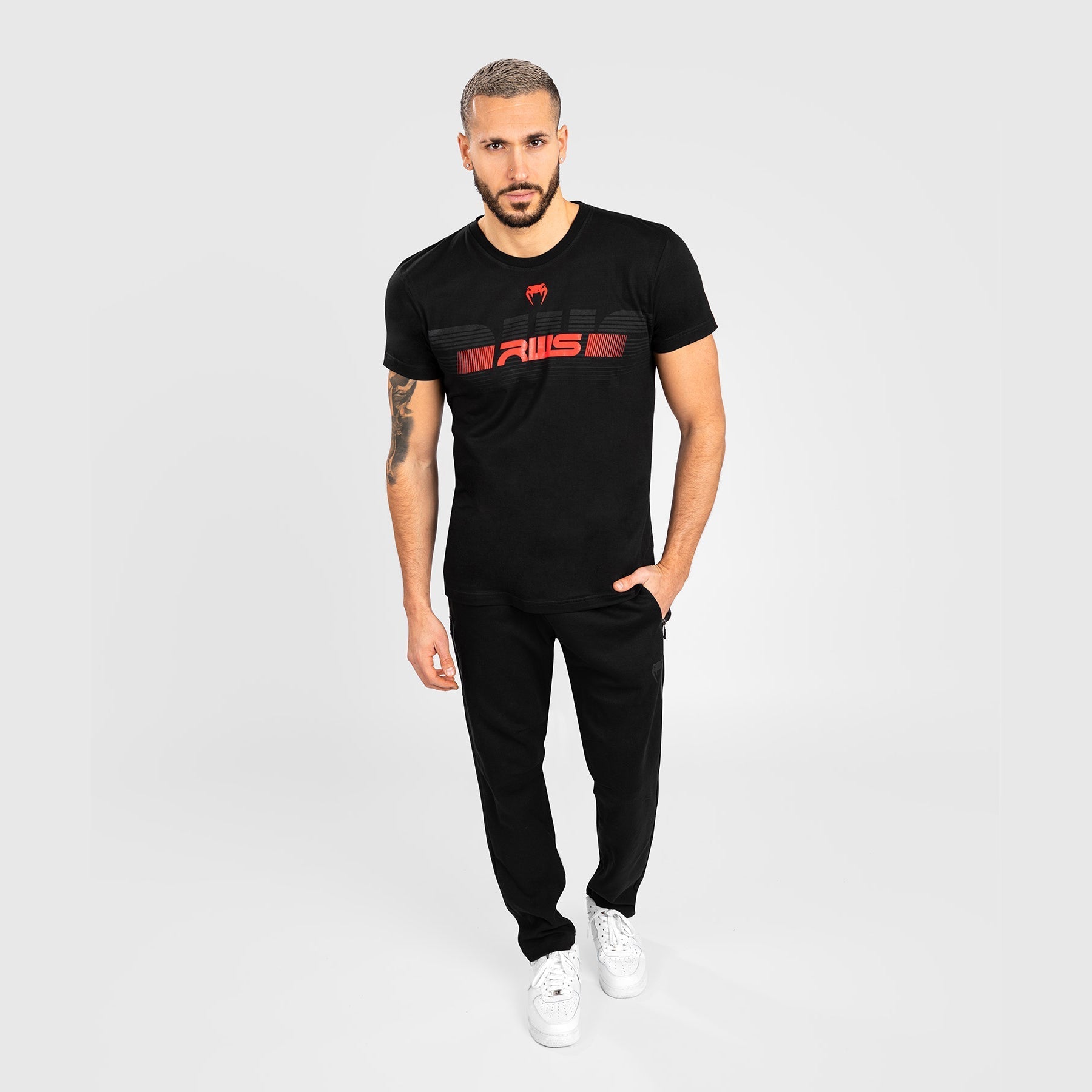 RWS x Venum Black T-Shirt - Men's Premium Cotton Graphic Tee for Casual Wear, Gym & Street Style