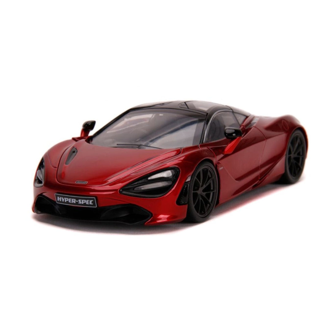 1:24 Scale McLaren 720S Red Hyperspec Diecast Model Car - Collectible Sports Car Replica for Display & Racing Enthusiasts | Perfect for Home Office Decor, Gift for Car Lovers, and Model Car Collections