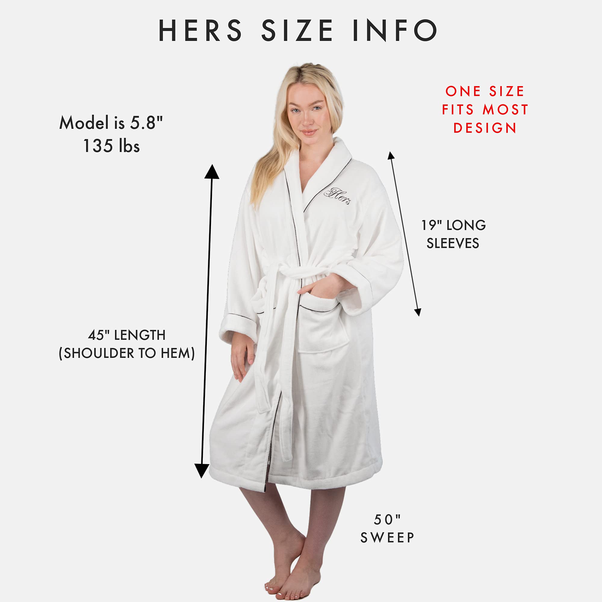 His and Hers Robes Gift Set - 2 Pack Soft Velour Bathrobes for Couples with Gift Box | Perfect for Anniversaries, Valentine's Day & Spa Nights at Home