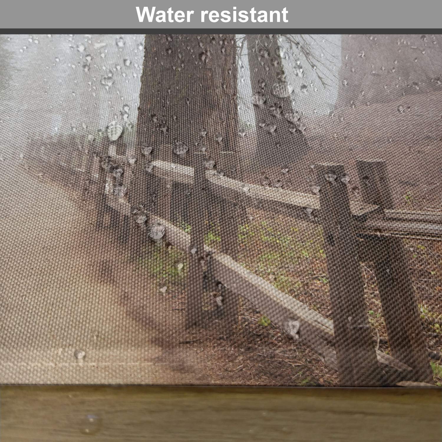 Ambesonne Yosemite Place Mats Set of 4 - Evergreen Forest Sequoia National Park Foggy Morning Nature Art - Washable Fabric Placemats for Dining Room Kitchen Table Decor in Grey Brown - Perfect for Holiday Dinners, Family Gatherings & Nature-Themed Home Decor