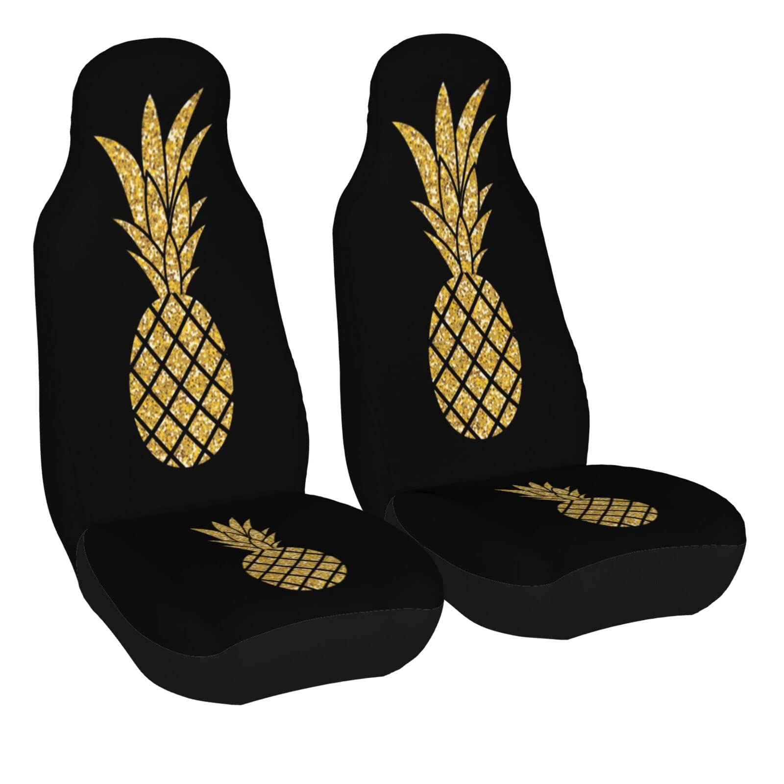Delerain 2-Piece Pineapple Car Seat Covers - Universal Fit for Most Cars, SUVs, Sedans & Trucks | Waterproof & Anti-Slip Vehicle Interior Protector for Comfort & Style