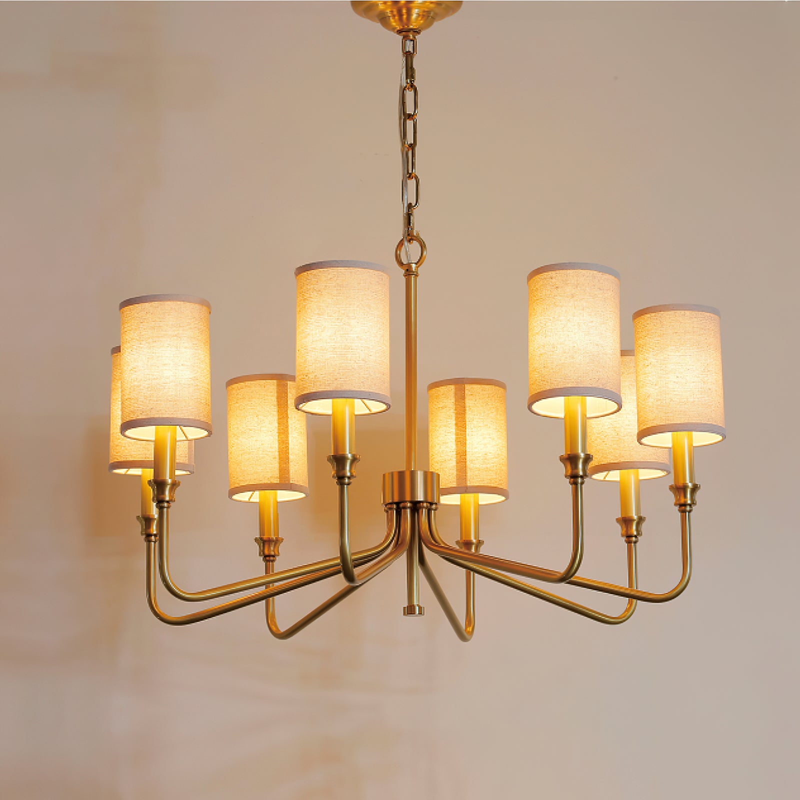 Modern Cylinder Fabric Chandelier - Elegant Ceiling Light Fixture for Living Room, Bedroom & Dining Room - Perfect for Home Decor & Interior Design