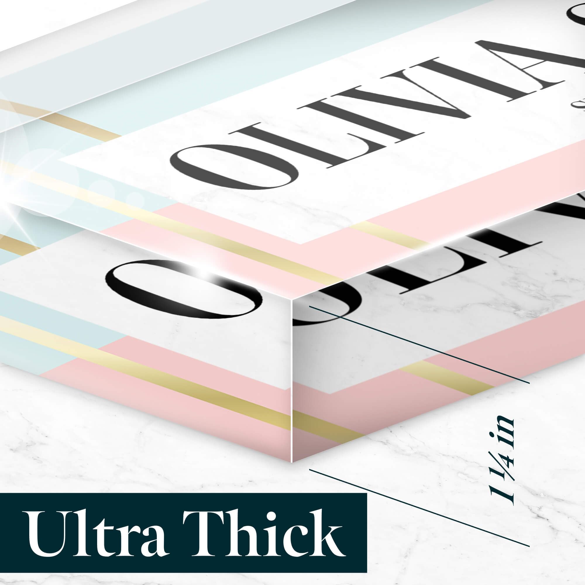Personalized Desk Name Plate - Custom Engraved Office Nameplate, 2.5x8 Inch Thick Crystal Clear Acrylic with Gift Box - Perfect for Office Decor, Reception Desks & Corporate Gifts - Made in USA by ACRYLUXE (Soft)