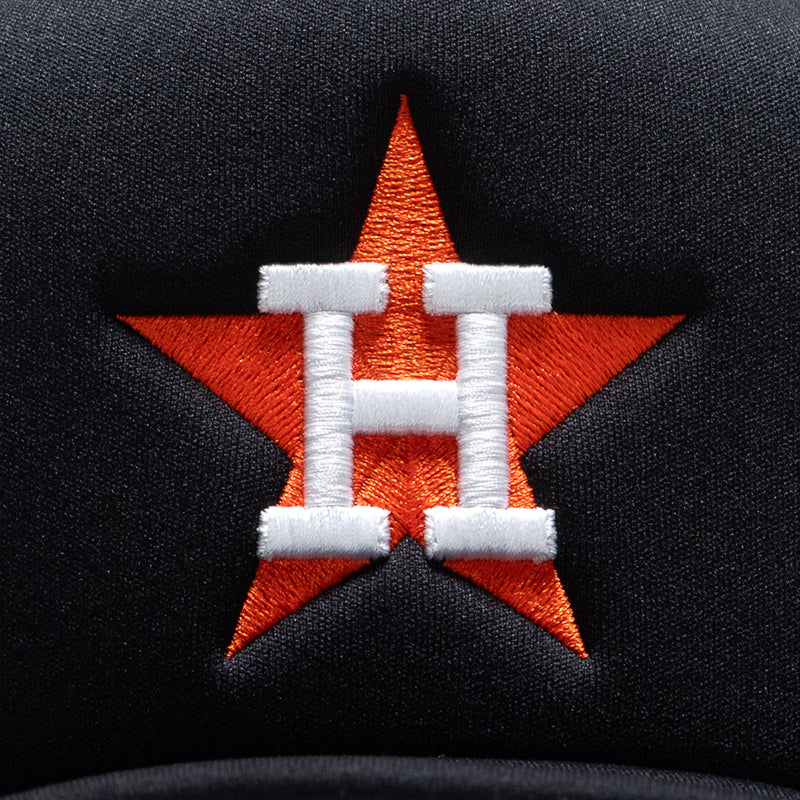 Mitchell & Ness Houston Astros Hidden Trucker Hat - Black | Adjustable Baseball Cap for Men & Women | Perfect for Sports Games, Outdoor Activities & Casual Wear