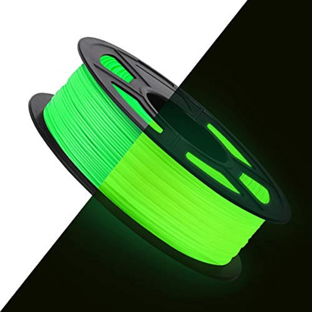 Premium 3D Printer Filament PLA 1.75mm - Glow in The Dark Filament 1KG (2.2 LBS) Spool - Apple Green Glow Green - Perfect for DIY Projects, Cosplay Props & Creative Nighttime Decorations