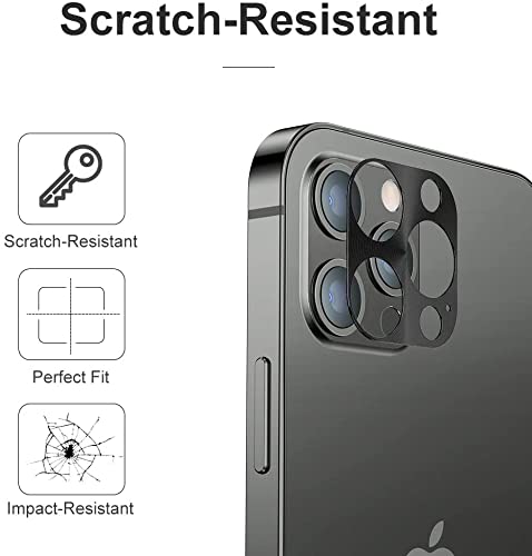 Premium Aluminum Alloy Camera Lens Protector for iPhone 13 Pro/13 Pro Max - 2 Pack Durable Scratch-Resistant Back Cover Shield (Black) - Perfect for Outdoor Adventures, Travel & Daily Protection