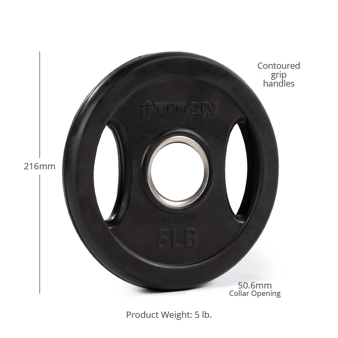 Titan Fitness Rubber Coated Cast Iron Grip Plates - Weight Plates for Strength Training, Home Gym & CrossFit Workouts