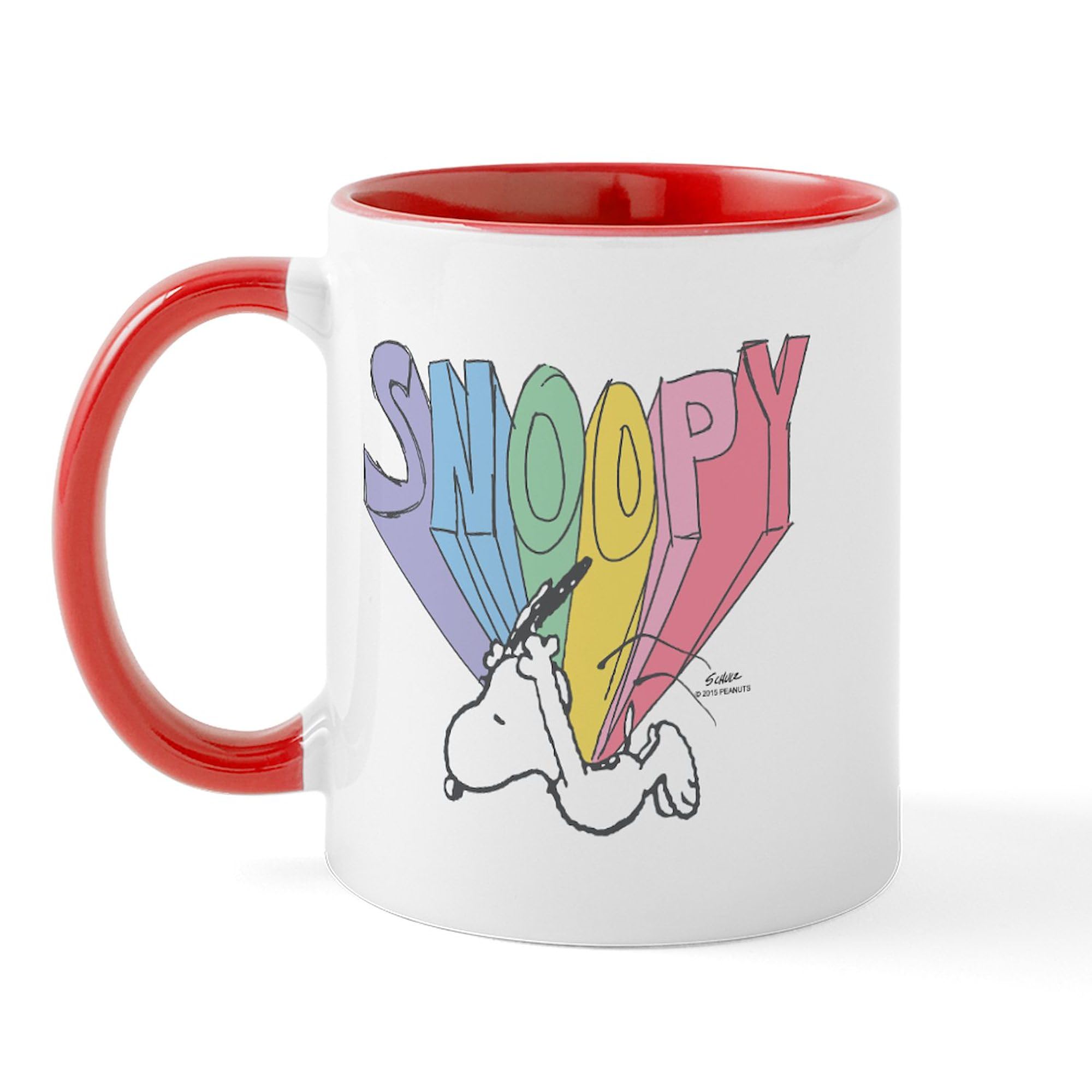 Snoopy Rainbow Ceramic Coffee Mug 11 oz (325 ml) - Colorful & Durable for Hot & Cold Drinks - Perfect for Home, Office, or Gift Giving