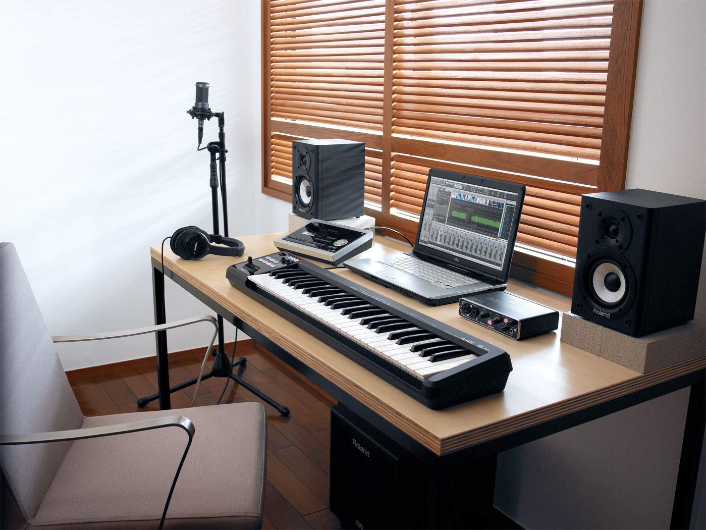 Roland A-49 49-Key MIDI Keyboard Controller - Lightweight, Portable & USB-Powered for Music Production, Studio Recording & Live Performance (Black)