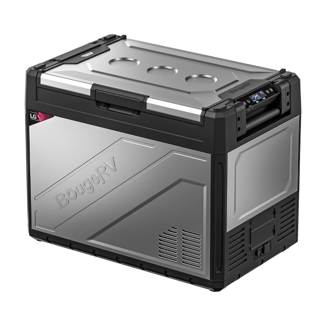 BougeRV Rocky 69QT 12V Dual Zone Portable Car Refrigerator Freezer with Battery - Perfect for Camping, Road Trips & Outdoor Adventures