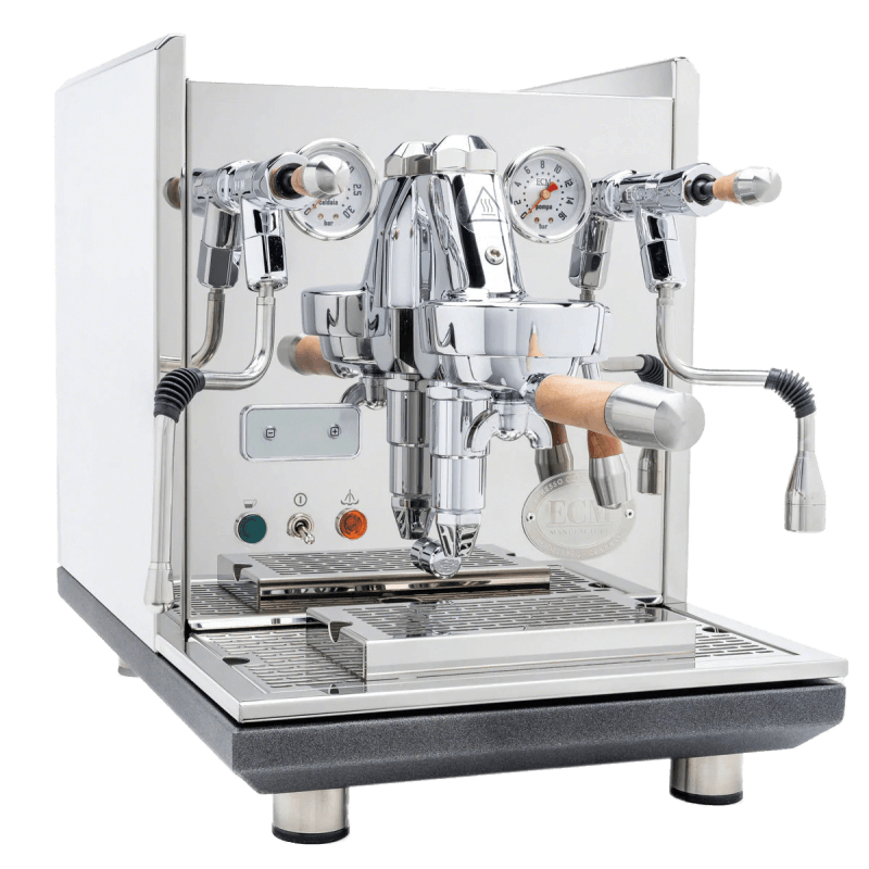 ECM Synchronika Espresso Machine with Walnut Wood & Chrome Finish - Professional Barista-Grade Coffee Maker for Home & Café Use