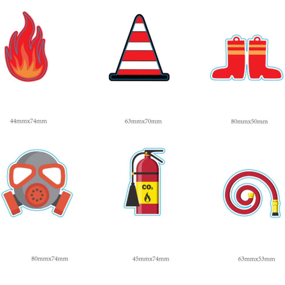 24-Pack Fireman Cupcake Toppers - Firefighter, Fire Truck & Fire Extinguisher Decorations for Birthday, Baby Shower & Party - Perfect for Kids & Adults Celebrations | Ideal for Firefighter-Themed Events, Classroom Rewards & Emergency Services Appreciation Parties