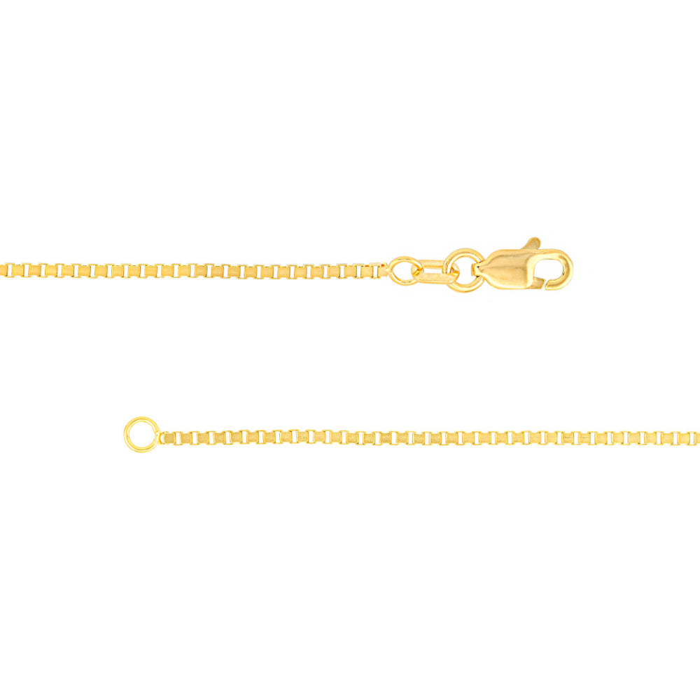 14Kt Yellow Gold 1.2mm Box Chain Necklace for Women - Dainty & Elegant Jewelry Gift for Her - Perfect for Everyday Wear, Layering & Special Occasions