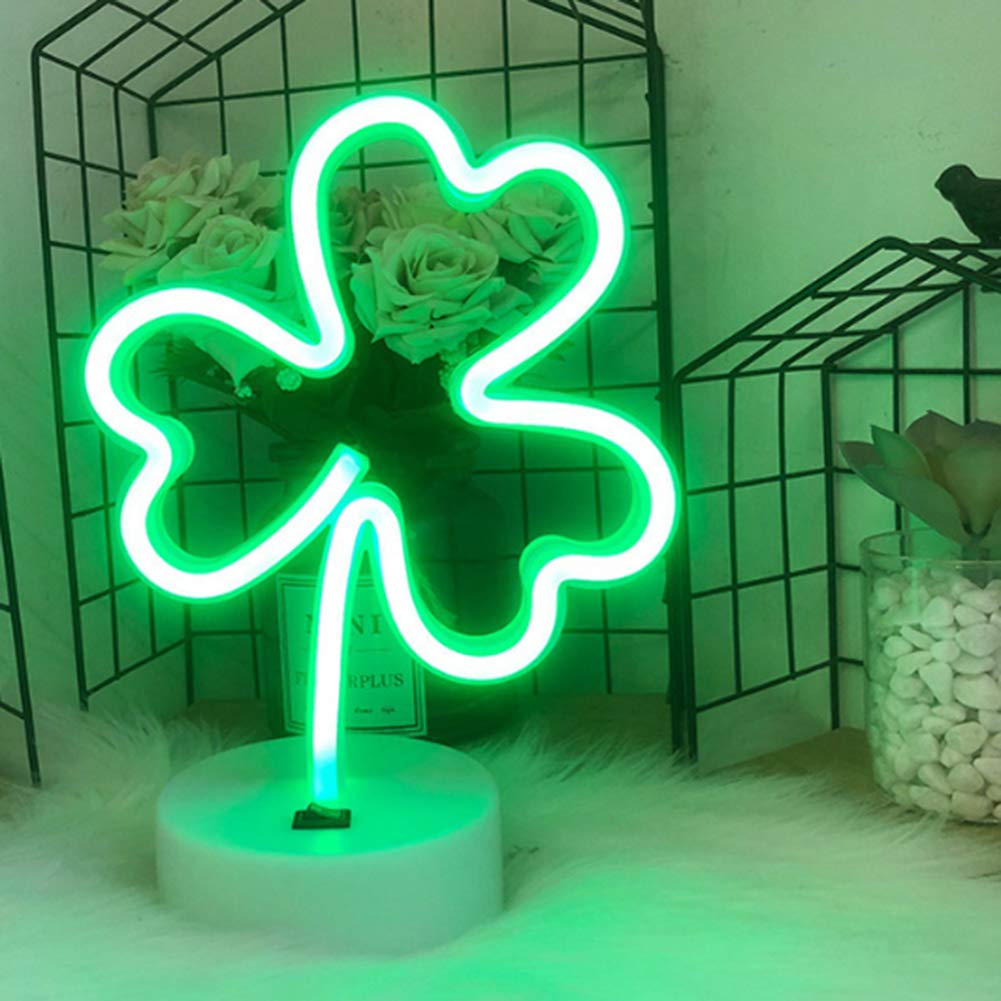 Clover LED Neon Sign - Vibrant Night Light & Art Decor for Home, Party, Living Room | Perfect for Wall Decor, Tabletop Lighting & Bedroom Ambiance