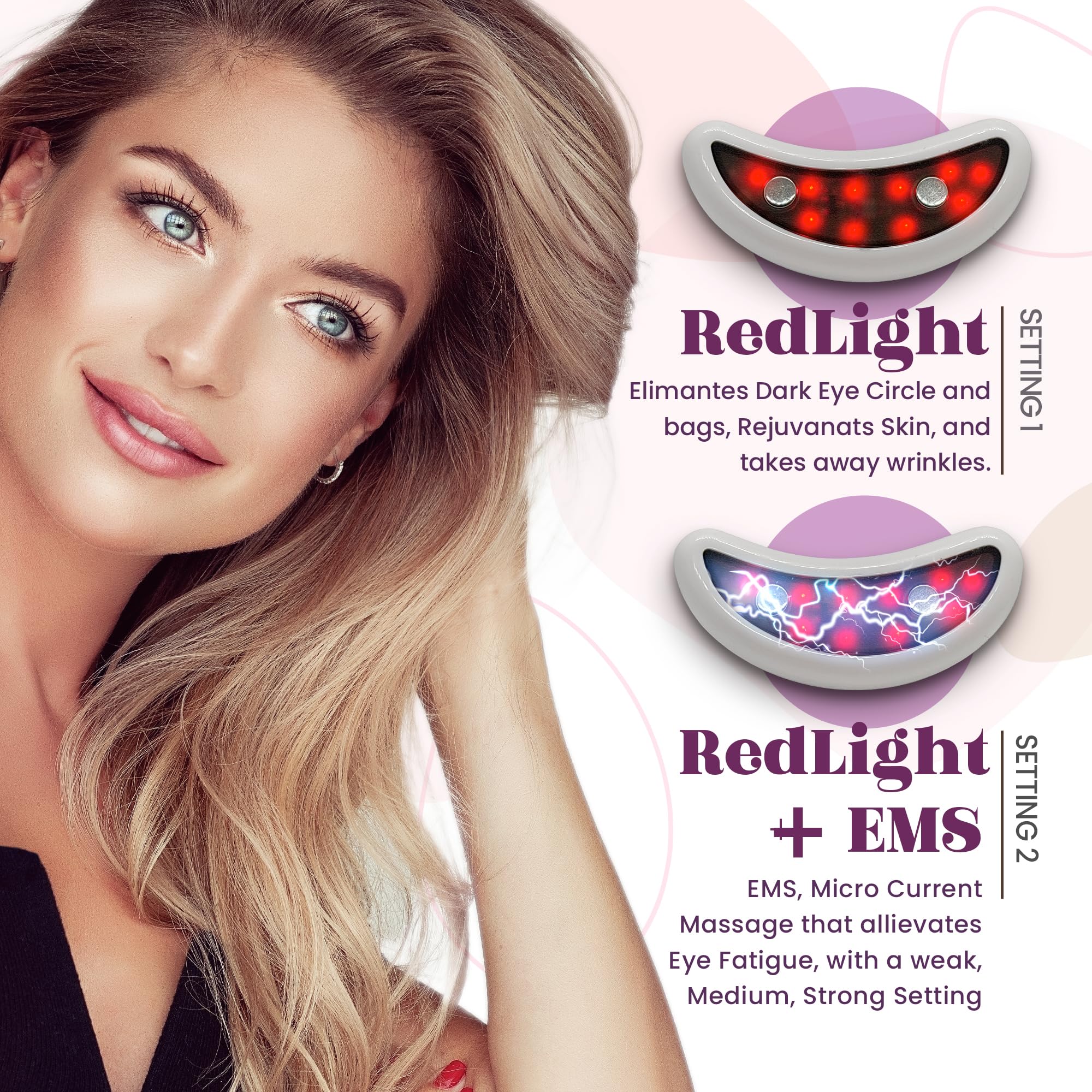 Red Light Therapy Eye Mask for Dark Circles & Wrinkles - Anti-Aging Eye Treatment with Red Light Technology - Dermatologist Recommended for Eye Bags, Inflammation & Skin Rejuvenation - Perfect for Home Spa, Nighttime Skincare & Travel Relaxation