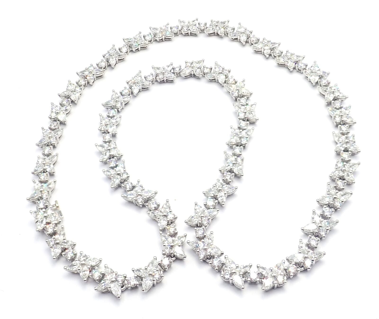 Authentic Tiffany & Co Victoria Platinum 15.83ct Diamond Cluster Necklace | Luxury Diamond Jewelry for Women | Perfect for Weddings, Anniversaries & Special Occasions