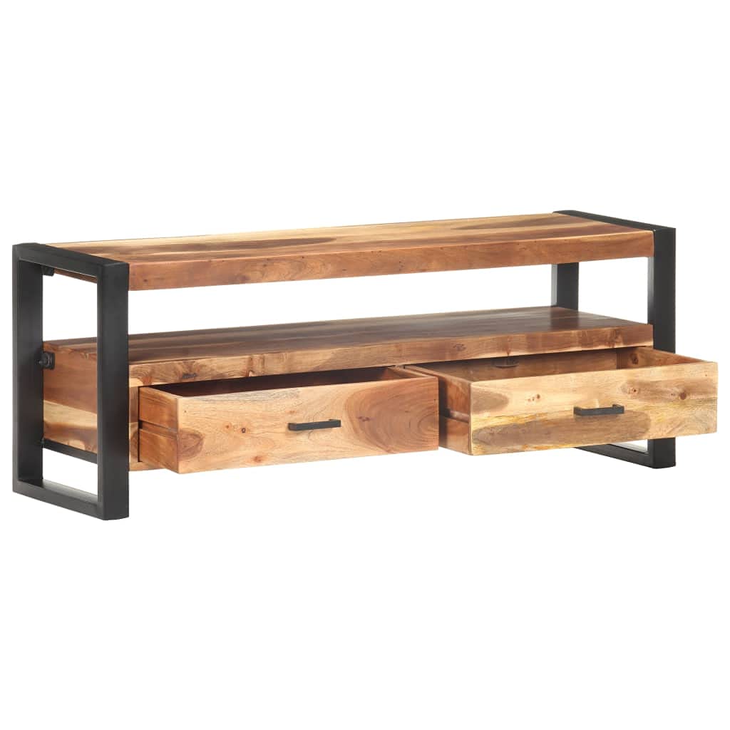Modern TV Stand with 2 Drawers & Open Shelf - 47.2